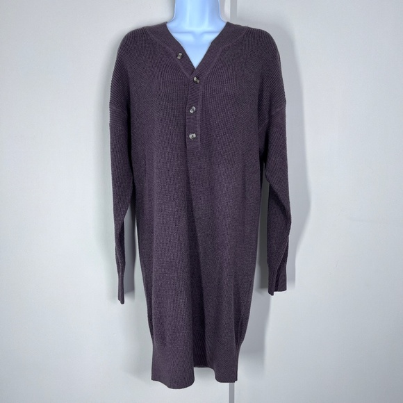 Prana Milani Henley Dress Clove S Organic Cotton Wool Sustainable - Picture 14 of 16